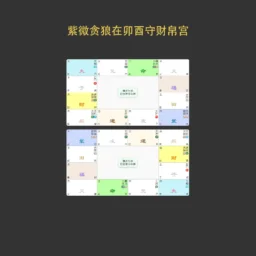 紫微贪狼在卯酉守财帛宫，廉贞七杀在丑未守命宫