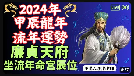 廉貞天府正坐｜甲辰年2024流年運勢 - 無名老師