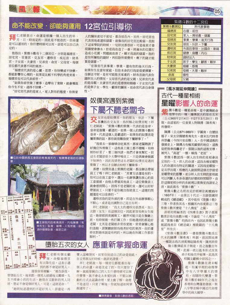 拜仁老师,风水报访问