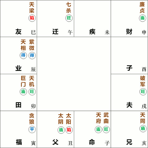 武曲天府星在子宫坐命