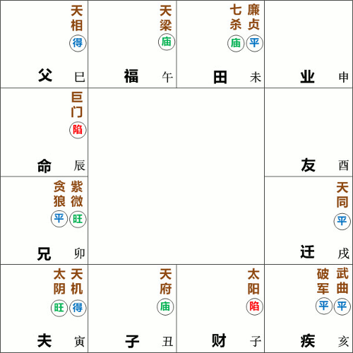 巨门星在辰宫守命