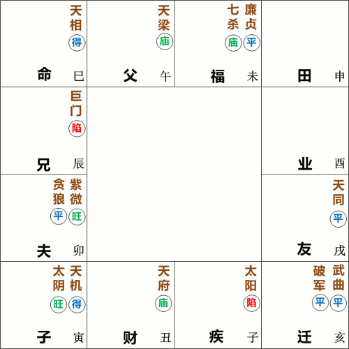 天相星在巳宫守命